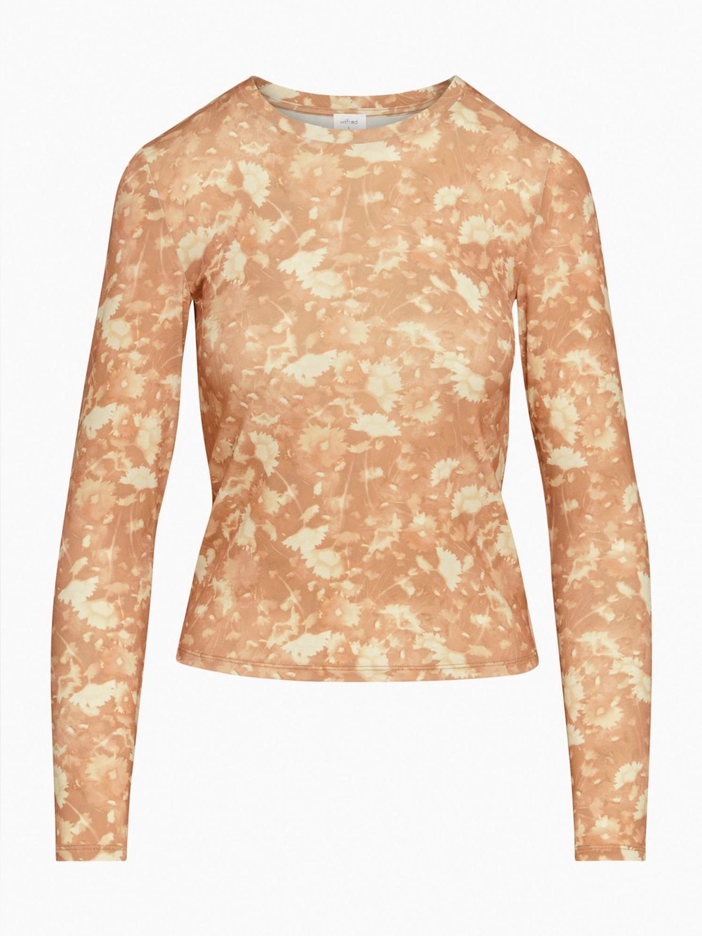 Aritzia Wilfred Hour Longsleeve - Brown & Birch Floral Crewneck Top